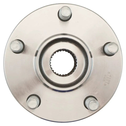 Fresh Wheel Bearing And Hub Assembly Kit Fits 2016 Through 2018 Subaru Crosstrek Front Rear 4 piece set, top view of steel hub with bolt holes.