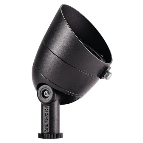 Low Voltage Landscape LED Accent Light Three Point Five Watt 3000K Warm White Wet Rated For Outdoor Beds And Yards In Textured Architectural Bronze Finish 12 Volt System Compatible With Easy Install 16155AZT30 in side view showing textured bronze finish and adjustable head.