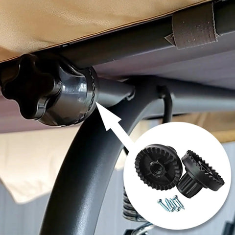 Easy Install M10 Torx Swing Canopy Screws 0.43 Inch Diameter Black 2 Pack For Porch Garden Swing Top Beams No Tools Needed Thumb Grip