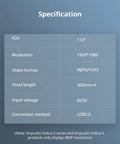 Live Wireless 3D Printer Camera With Real Time Remote View And Smart Jam Detection specifications overview table.