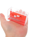 Double Head Needle Threader Kit Easy Hand Sewing Tool 3 Pack User Friendly Plastic Threader With Accurate Thread Insertion For Hand Sewing And DIY Crafts Portable Case Great For Beginners Young And Elderly, orange case in hand