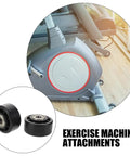 Universal Replacement Wheel Bearing Rollers For Treadmills And Exercise Bikes Heavy Duty Glide Casters shown with exercise bike.