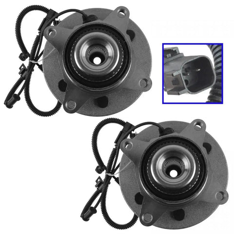 Front Wheel Hub Bearing Assembly 2 Piece Set For Ford Expedition Plus Lincoln Navigator 2011 To 2014 showing the heavy duty design.