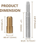 Product dimension of Quick Release Pool Cue Joint With Quick Lock For Billiard Cues Three Eighths By Ten Joint