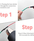 Step-by-step guide using Top Notch 3/8 Inch Heat Shrink Tubing Roll 25 Feet Long for sealing electrical cables.