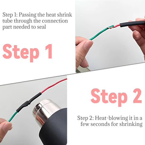Step-by-step guide using Top Notch 3/8 Inch Heat Shrink Tubing Roll 25 Feet Long for sealing electrical cables.