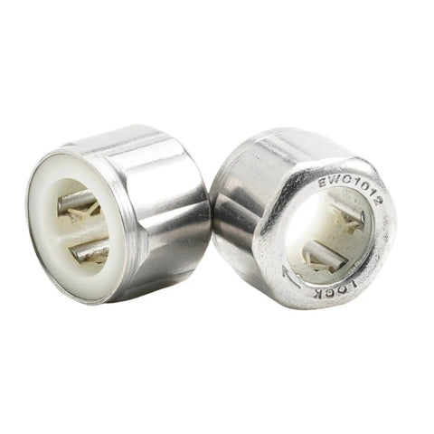 Heavy Duty One Way Clutch Needle Roller Bearing Set Built Tough For Zero Slop Operation And Slick Gear Transitions In Tight Engine Compartments Without Compromising Reliability, silver metallic bearings.