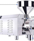 Electric Grain Mill Grinder High Speed Powder Machine with stainless steel hopper and rotary lock door.