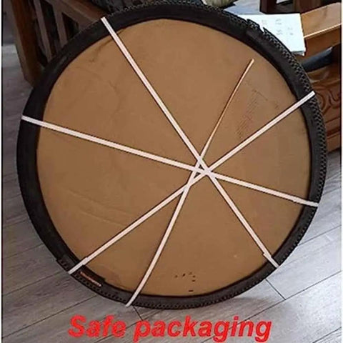 Heavy Duty 39 Inch Round Lazy Susan Turntable For Dining Table Top Hella Smooth Spin 10MM Tempered Safety Glass Kitchen Serving Centerpiece brown finish secured with packaging.