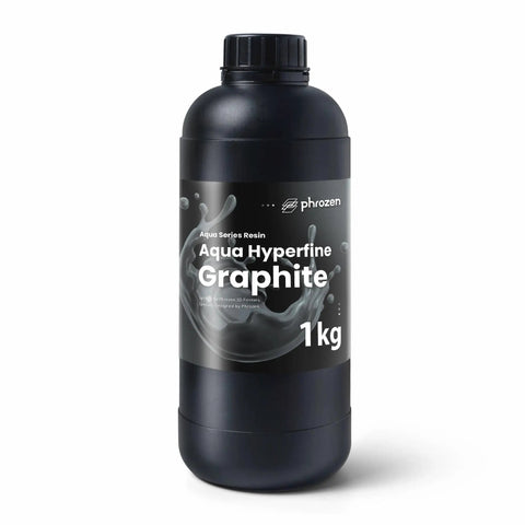 Top Shelf Graphite 3D Printing Resin Designed For 9K And 12K Ultra High Resolution Printers 405 Nm Uv Curing Photopolymer With Minimal Shrinkage Super Crisp Details And Butter Smooth Surface Finish In One Kilogram Pack, black bottle.