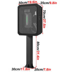 Tough As Nails Wall Mount Ev Charger Enclosure With Mechanical Lock And Translucent Tempered Glass Panel Crafted From Cold Rolled Steel For Heavy Duty Drainage And Quick Heat Release In Large Size, shown front view with dimensions.