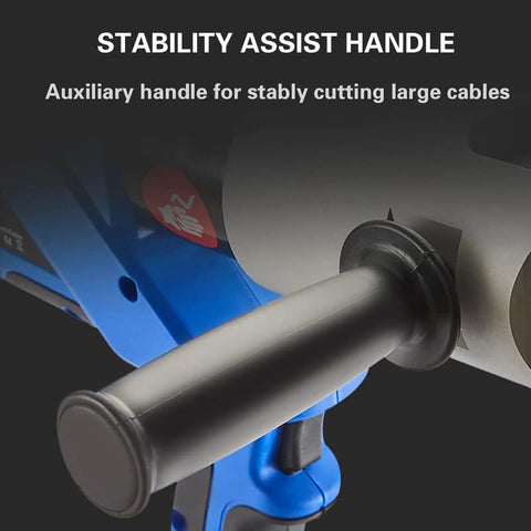 Close-up of stability assist handle on Cordless Hydraulic Cable Cutter With LED Display And Battery, accessory for steady cutting.
