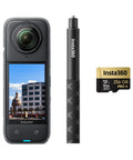 Next Level 360 Camera Construction Bundle Featuring Straight Fire 8K Video And Sharp 72Mp Photos Powered By Smart Ai Chips, camera kit with memory card and selfie stick.