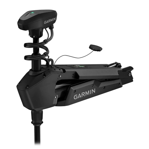 Smooth Sailin Killer 57 Inch Shaft Trolling Motor With Plug And Play Gt56Uhd Tr Sonar And Multiband Positioning For Anchor Lock Wheel Hold And Wireless Chartplotter Sync Black close-up showing motor unit and control features.