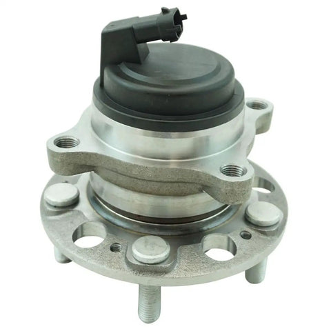 Heavy Duty Wheel Hub Bearing Front Rear 4Pc Direct Fit Kit compatible with Buick Enclave, Chevy Traverse, GMC Acadia, showing metal assembly.