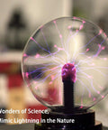 Plasma Ball Light With Touch Sensor USB Powered Lightning Globe For Parties And Gifts displaying colorful lightning arcs.