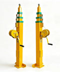 Knockout Performance Manual Winch Telescopic Mast 3 To 9 Meters Rock Solid Aluminum Camera Pole seen from front, with hand crank.