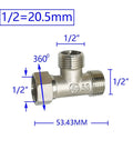 Brass One Half Inch Threaded Hose Connector Tee Joint Three Way Water Divider Pipe Fitting Adapter Set Of 10 Yellow Silver Plated Ideal For Garden Hoses Faucets Sprinklers And Irrigation Systems, 1/2 inch size