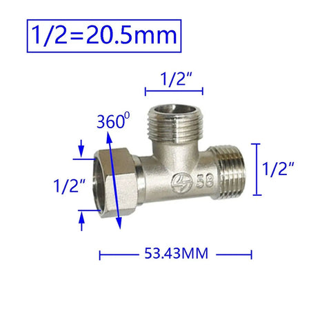 Brass One Half Inch Threaded Hose Connector Tee Joint Three Way Water Divider Pipe Fitting Adapter Set Of 10 Yellow Silver Plated Ideal For Garden Hoses Faucets Sprinklers And Irrigation Systems, 1/2 inch size