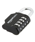 Four Digit Combination Lock Black Two Pack With Easy Read Side Window Durable Zinc Alloy Build 10,000 Codes For Luggage Gym Lockers Bikes And More Everyday close up