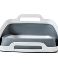 Collapsible Dish Basin With Drain Plug 2.4 Gal Foldable Sink For Kitchen RV Camping And Dorm Living Space Saving Dish Wash Tub Gray