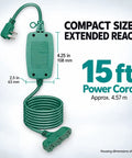 Heavy Duty Outdoor Dusk To Dawn Timer With Photocell Sensor And Three Grounded Outlets All Weather 24 Hour Programmable Countdown Switch with 15 ft power cord