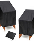 2 Pack Outdoor Chair Covers For Stackable Dining Chairs, Waterproof Weatherproof High Back Patio Covers, Fits 4 To 6 Stacked Chairs