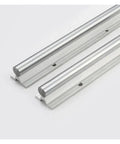 Pro Grade Heavy Duty SBR30 Linear Guide Rail Kit featuring two sleek chrome plated rails for CNC and DIY builds.