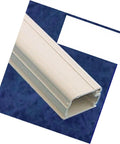 Close-up of a raceway conduit channel from Twenty Pack Raceway Conduit Cable Management Wall Covers Three Quarter Inch By One Half Inch By Six Feet Indoor Use Durable Steel Or ABS Go To Wall Mount Wiring Channel For Routing And Bundling Wires In Homes And Offices.
