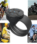 Wireless Bluetooth 5.3 Remote Controller for Steering Wheel Car Kit and Bike Motorcycle Phone Control shown on various vehicles.