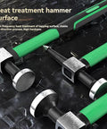 Close-up of Three Piece Auto Body Hammer Set For Dent Repair And Sheet Metal Shaping Including Flat Face Pointed Pick And Square Face Hammers
