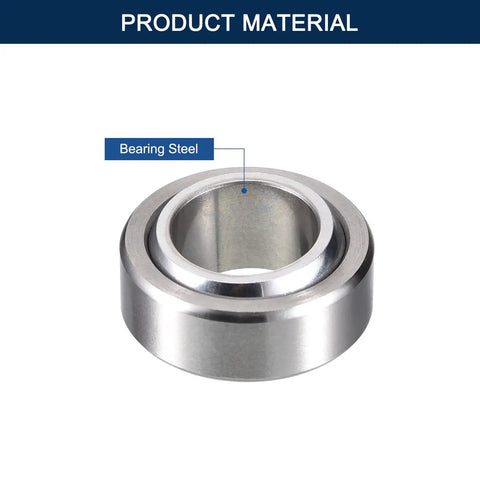 GE20C Radial Spherical Plain Bearings 2 Pack ID 20mm OD 35mm Width 16mm made of bearing steel with a smooth finish.