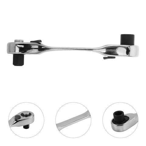 Mini One Quarter Inch Drive Reversible Ratchet Socket Wrench For Hex Bolts And Tight Squeeze Spots shown from the side view.