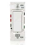 Smooth Ride Rocker Dimmer Switch For LEDs And Incandescents 150 Watt Single Pole Or Three Way Two Pack White front view with wiring terminals.
