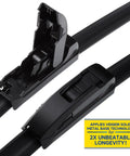 Genuine 3 Pack Windshield Wiper Blades Built Tough For Nissan Rogue And Pathfinder Cruisers with metal clips and rubber construction.