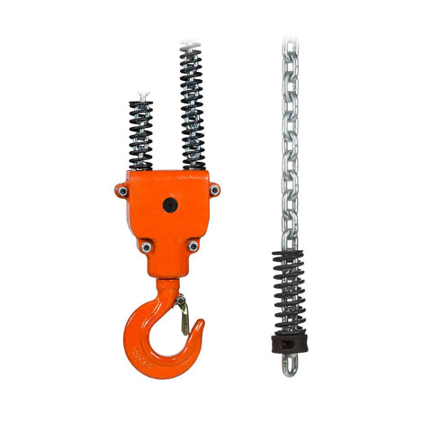 1 Ton Electric Chain Hoist With 20 Ft Lift Height, 2200 Lb Capacity, G80 Chain, M3 H2 Duty Rating, 110V 120V, orange hook view