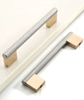 Premium Gold Brushed Nickel Knurled Cabinet Pulls 10 Pack Heavy Duty Rust Proof Hardware with Solid Grip Feel on drawer