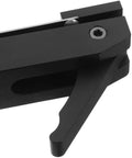 Close-up of the lever mechanism on the Knockout Portable Woodworking Table Hole Clamp With Aluminum Alloy Quick Clamping Bench Vise.