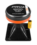 Head Turnin One Inch Phenolic Compression Driver With Compact 60 X 60 Exponential Horn For Car Audio 150 Watt 8 Ohm 106 Db Butter Mid Range Speaker Upgrade top view with black and orange design