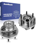 Front Wheel Hub Bearing Assembly For Hummer H3 2006-2008 4WD 6 Lugs 2pc Direct Fit Replacement showing two assemblies with box.