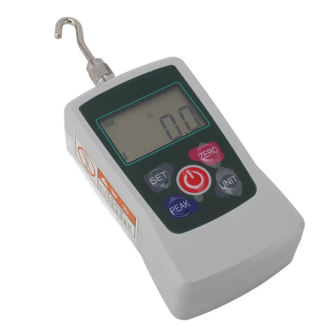 Professional Grade Mini Digital Force Gauge, Rugged Portable Handheld Push Pull Tester With 50 To 500 N Range showing display.