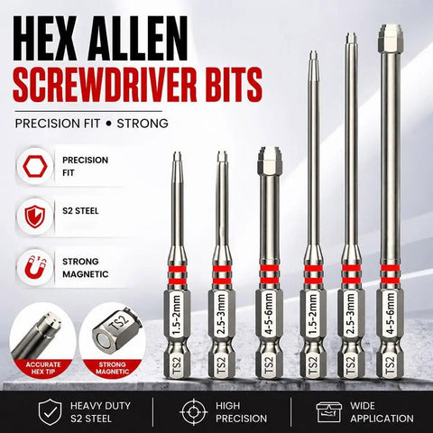 6Pcs Magnetic Pagoda Hex Screwdriver Bits Set With S2 Alloy Steel Step Design Fits Electric Drills And Wrenches For Fast Multi Size Projects Without Changing Heads, six hex bits