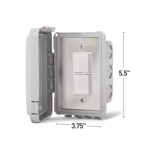 Single Duplex Stack Switch For Flush Mount Control With Weatherproof Cover 120 277 VAC 20A Outdoor Ready USA Model 14 4310
