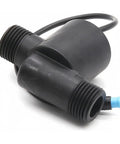 Black self powered micro hydroelectric generator for home use with G1/2 thread, converts water flow into power.