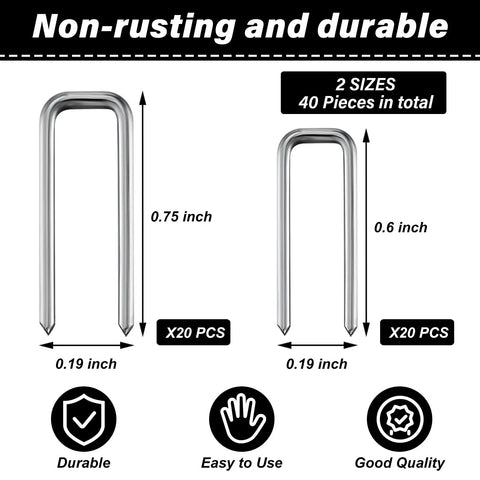 Tough As Nails Plantation Shutter Louver Staples Kit 40 Pieces Heavy Duty Repair Hardware, showing two sizes of durable clips.