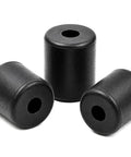 Kill The Vibration Heavy Duty Rubber Spacer Bushings For Machinery Panels Rock Solid Shock Absorbing Standoffs four pack of black rubber bushings with quarter inch interior diameter.