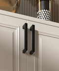 Upgrade Your Crib With Solid 10 Pack Matte Black Cabinet Handles And Drawer Pulls, stylish matte black handles on white cabinetry.