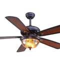 Classic Antique Ceiling Fan With Integrated Led Light And Wireless Remote For Chill Summer Airflow, 52in, indoor use.