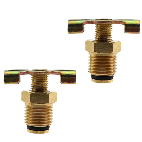 Two Pack One Quarter Inch Brass Air Compressor Drain Valves With Butterfly Disc Style Pro Grade Heavy Duty Workhorse For Air Tanks