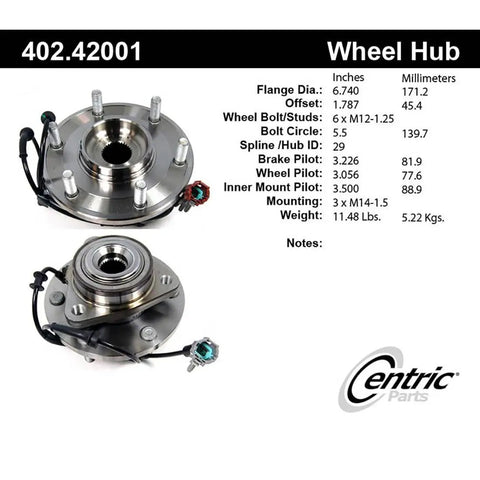 No Headache Front Wheel Bearing Hub Assembly Pair Fits Infiniti QX56 Nissan Armada Titan Pathfinder 2004 To 2007, detailed specs image.